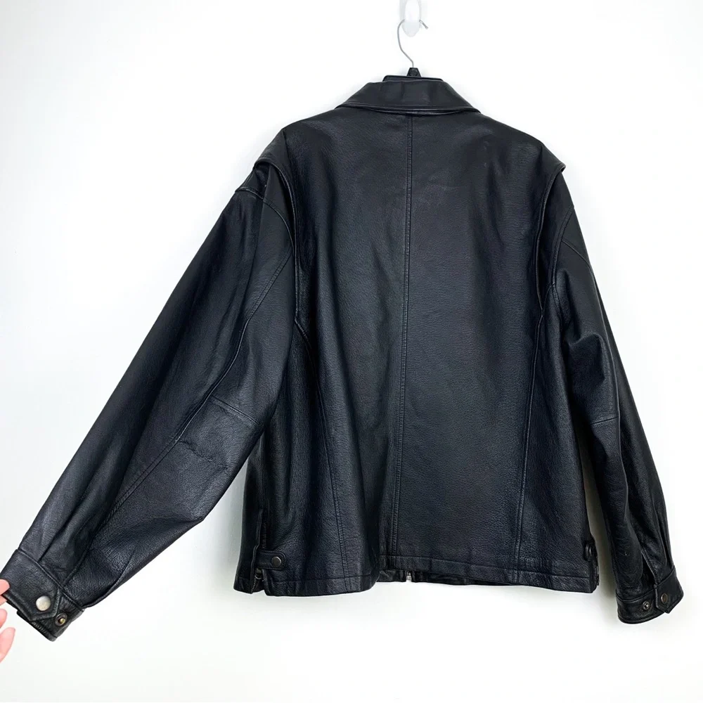 90s leather bomber jacket by St. John’s Bay vintage men’s leather coat large